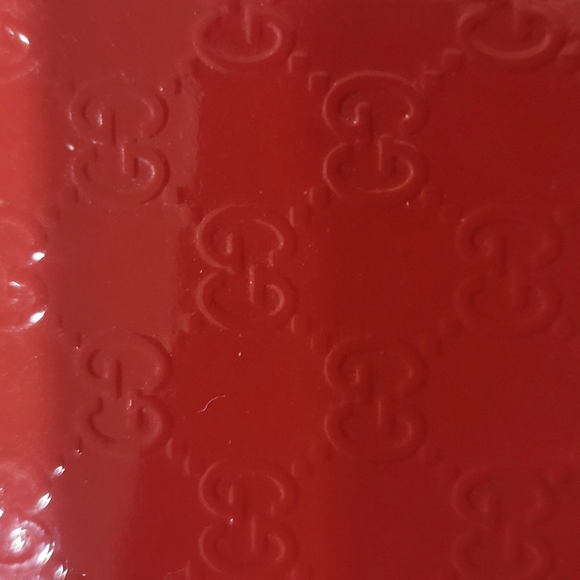 GUCCI GUCCISSMA Wine Patent Leather Continental Bifold Wallet Gold Heart Lock - Picture 12 of 12